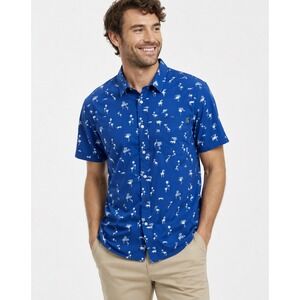 LRG Lifted‎ Research Group Men's SS Button Up Medium Rhinos Giraffes Safari